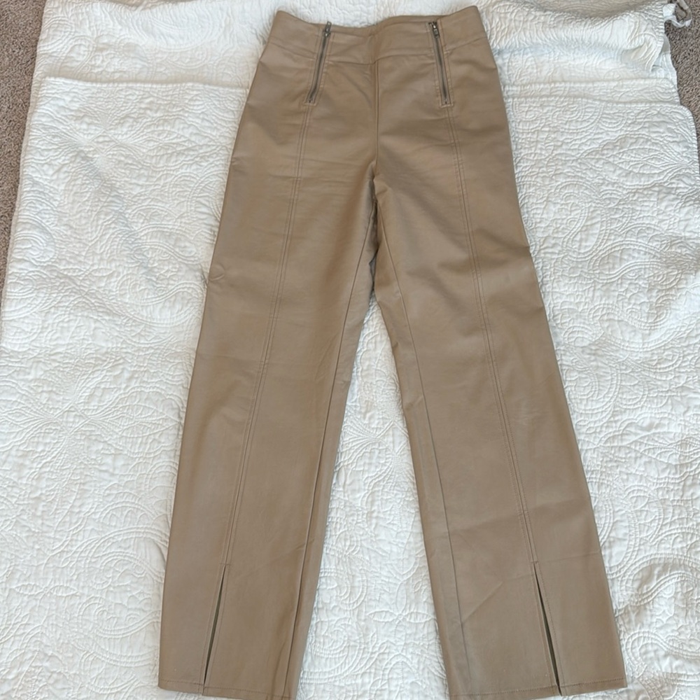 Faux leather wide leg pants size L Tall